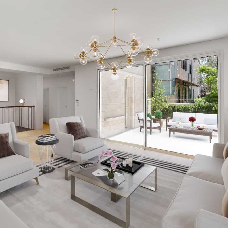 spacious living room in the german colony jerusalem