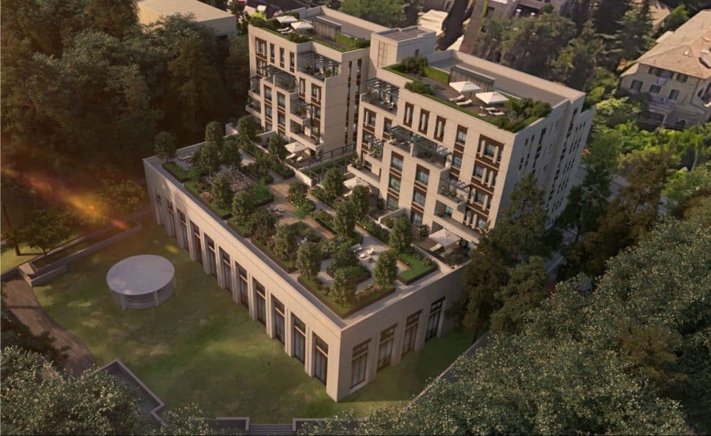 aerial view of luxury apartment in jerusalem